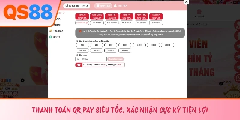 Thanh toán QR Pay siêu tốc, xác nhận cực kỳ tiện lợi